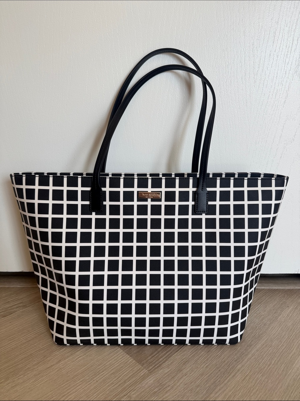 kate spade Black and White Grid Tote